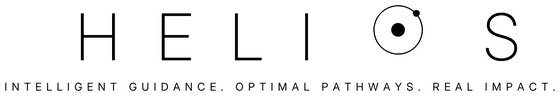 Transparent dark Helios wordmark and guidance tagline for light surfaces.