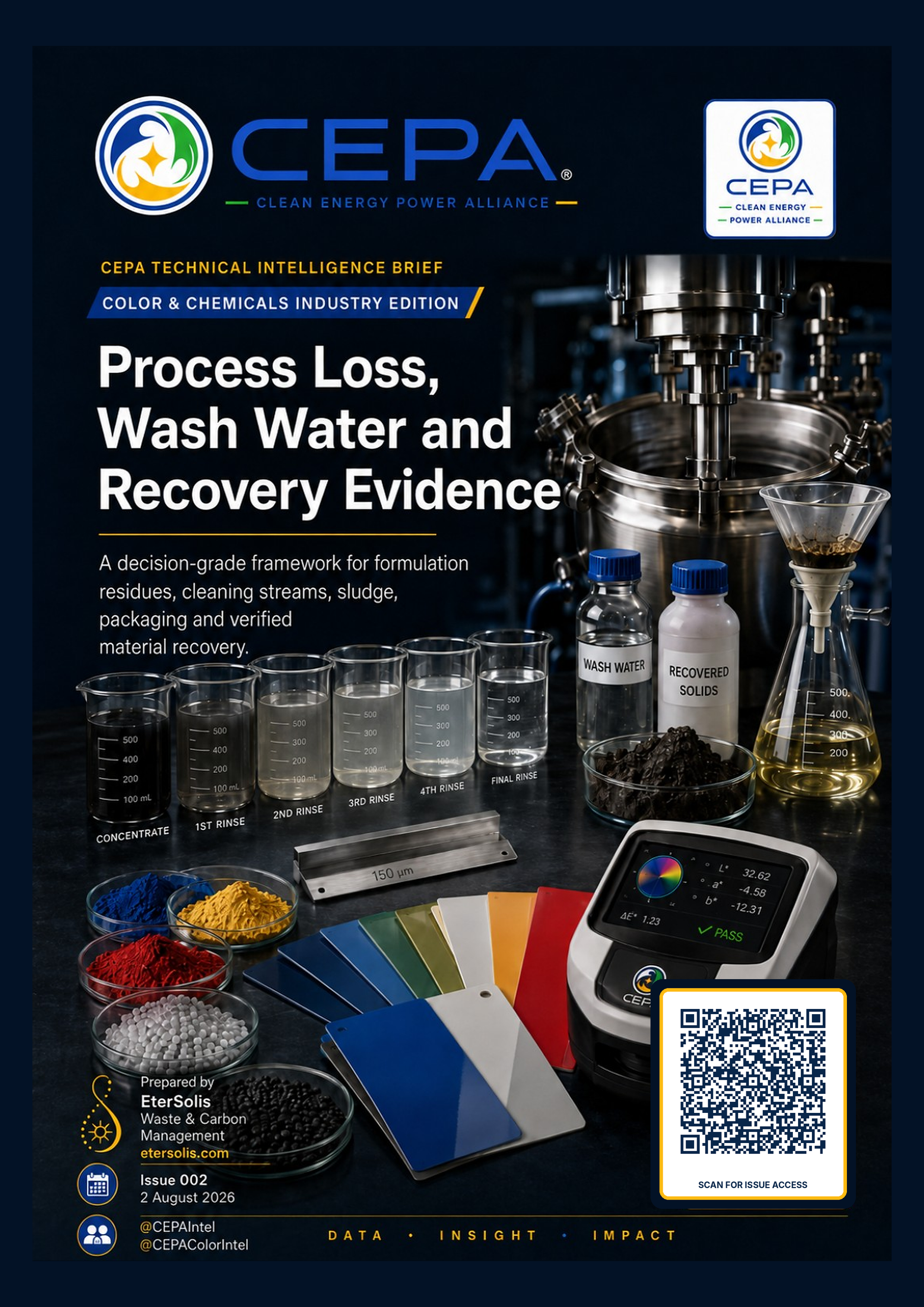Color & Chemicals Industry Edition Issue 002 cover: Process Loss, Wash Water and Recovery Evidence